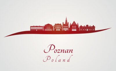 Sticker  Poznan horizon en rouge