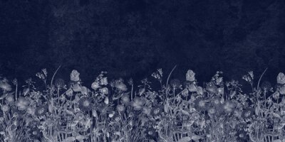 Prairie sur fond bleu marine