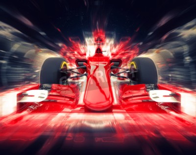 Sticker  Red formula one car - colorful super zoom effect