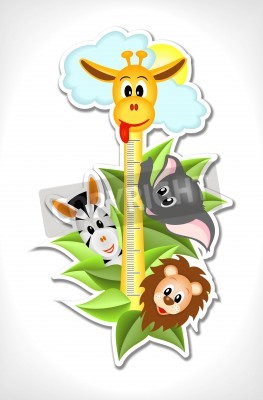 Sticker  Règle sur l'illustration drôle de cou de girafe