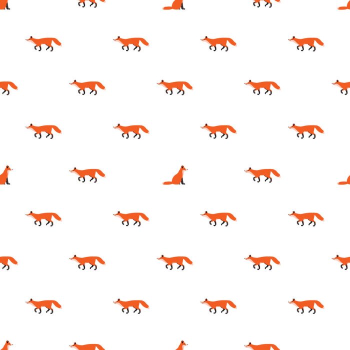 Sticker  Renards miniatures sur fond blanc