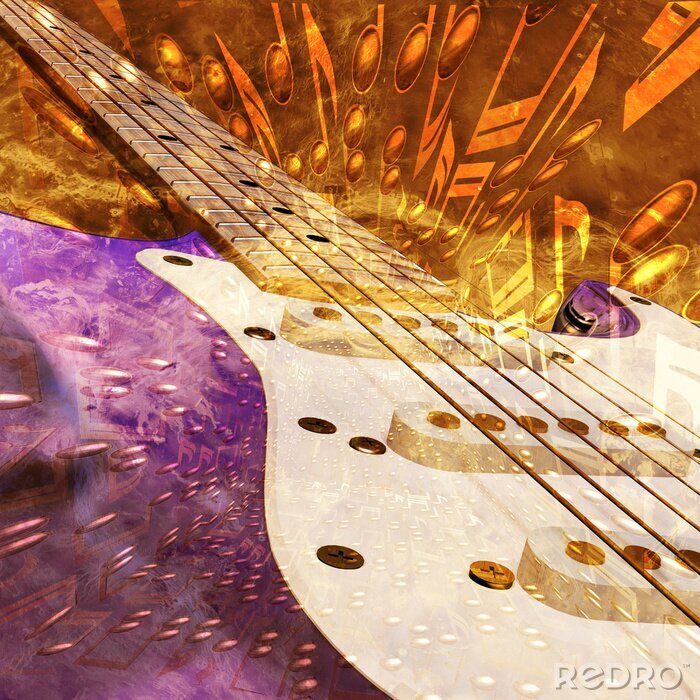 Sticker  Représentation abstraite d'une guitare