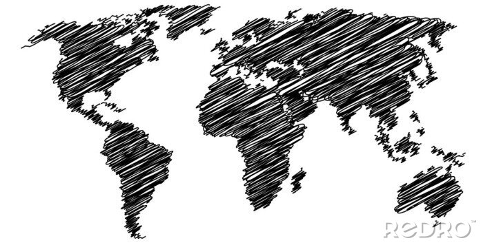 Sticker  représentation symbolique de la carte du monde