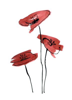 Sticker  Résumé fond peint floral