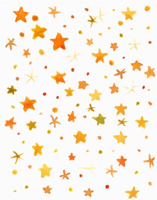 Sticker  Résumé, vecteur, aquarelle, jaune, étoiles