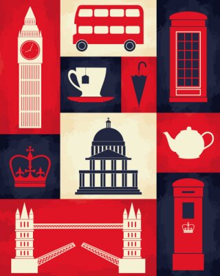 Sticker  Rétro affiche de Londres