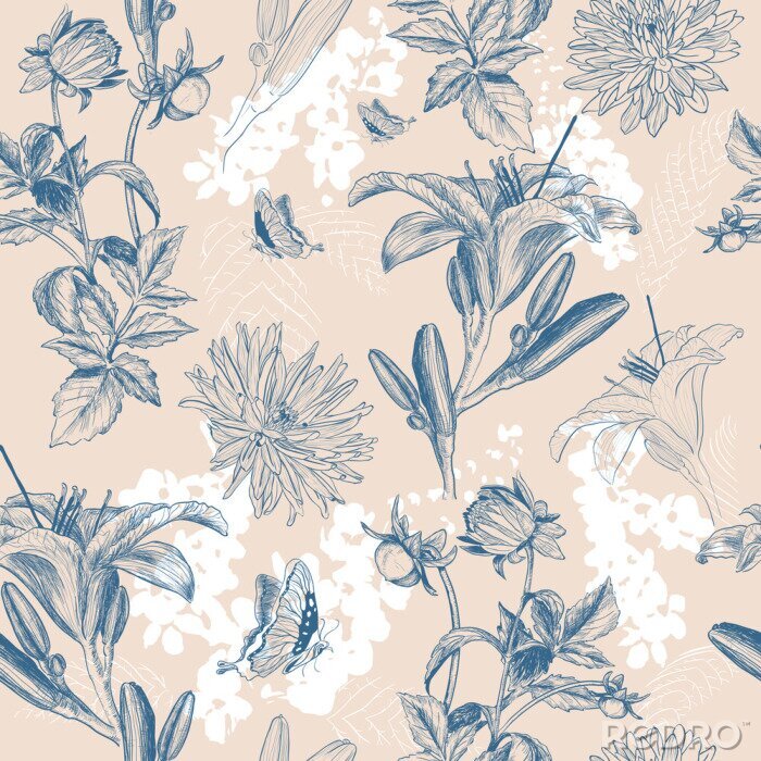 Sticker  rétro fleur illustration vectorielle