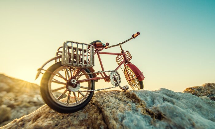 Sticker  Retro, jouet, bicyclette, mer