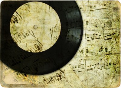 Rétro parchemin avec des notes de musique