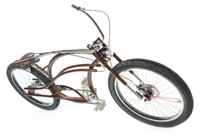 Sticker  Retro, Style, bicyclette, isolé, blanc