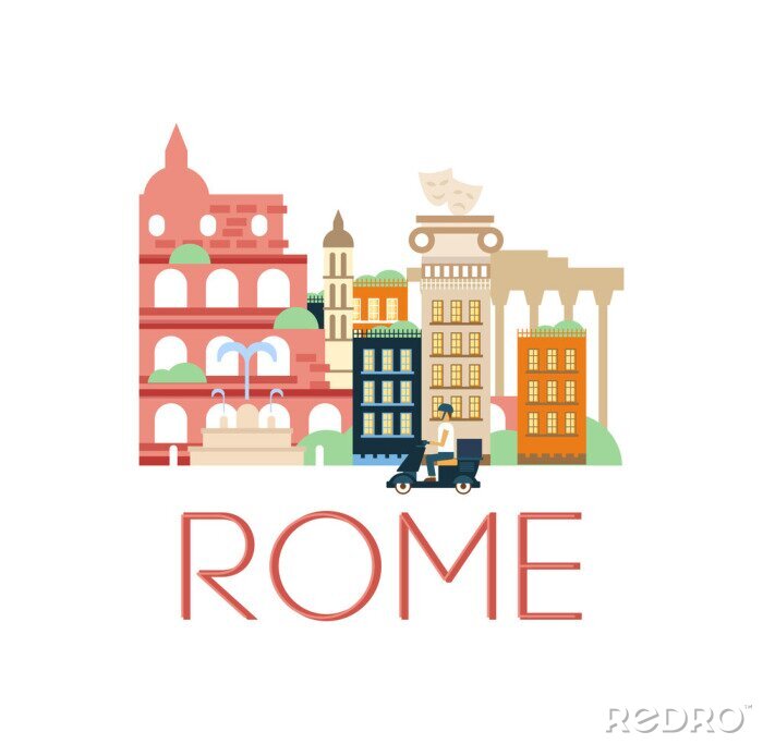 Sticker  Rome classique paysage touristique