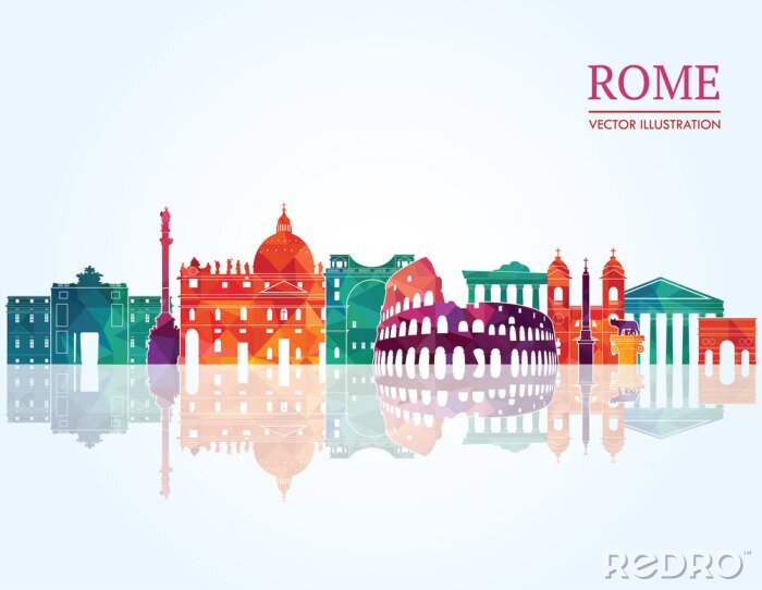 Sticker  Rome silhouette détaillée silhouette. Illustration vectorielle