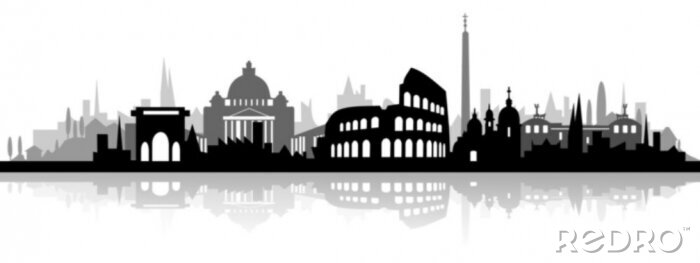 Sticker  Rome skyline