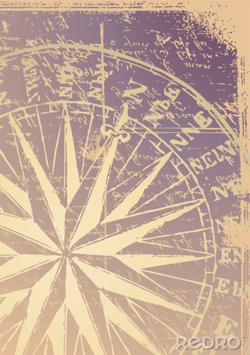 Sticker  Rose des vents en esthétique rétro