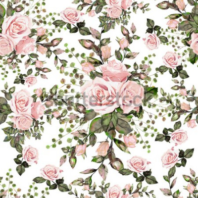 Sticker  Roses anglaises avec des feuilles