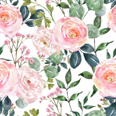 Roses aquarelles shabby chic