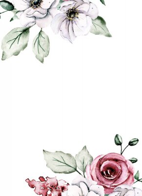 Sticker  Roses carmin illustration rustique