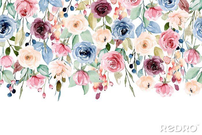 Sticker  Roses suspendues colorées