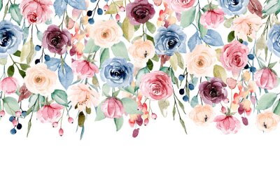 Papier peint  Roses suspendues colorées