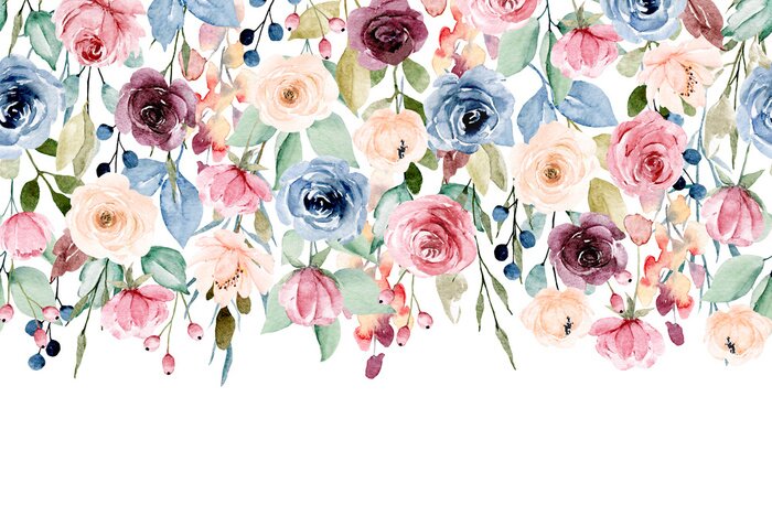 Sticker  Roses suspendues colorées