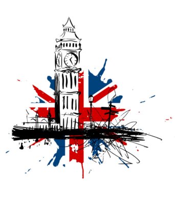 Sticker  Royaume-Uni Big Ben drapeau