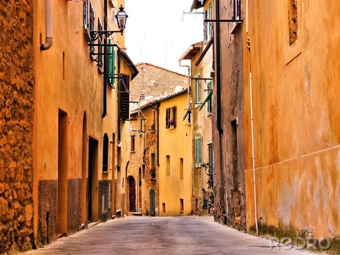 Sticker  Rue et maisons orange