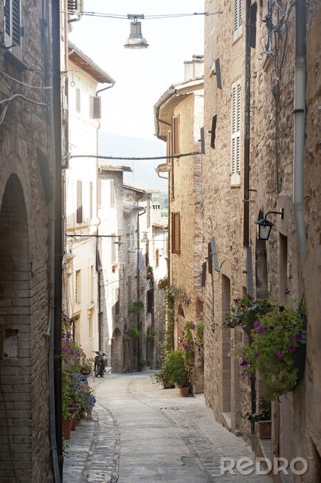 Sticker  Ruelle escarpée aux accents verts