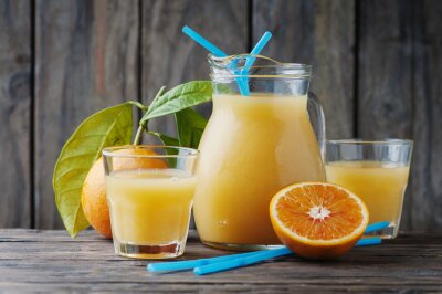 Sticker  Sain, orange, jus, bois, table