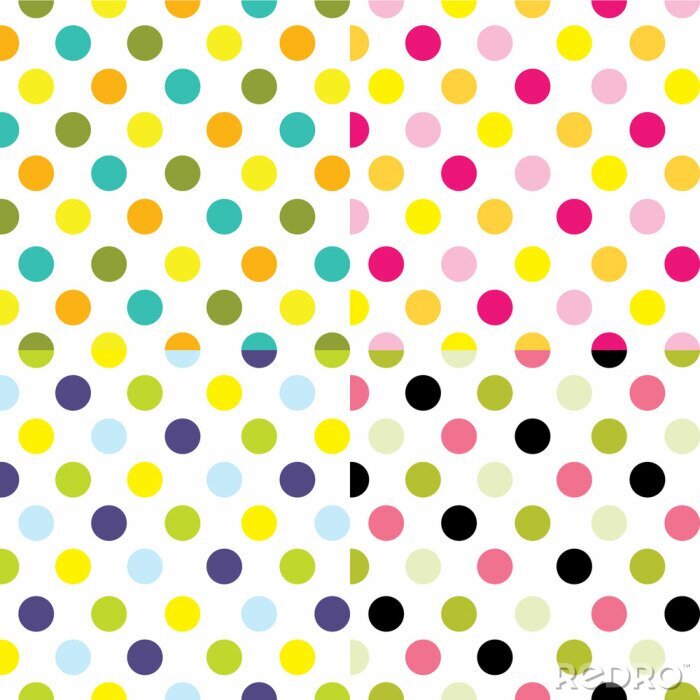 Sticker  Sans couture, motif de point de polka approprié pour l'emballage, fond de papier peint. EPS 10 & HI-RES JPG Inclus