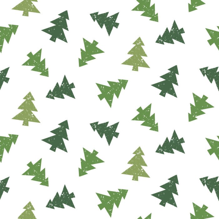 Sticker  Sapin de Noël vert foncé sur fond blanc