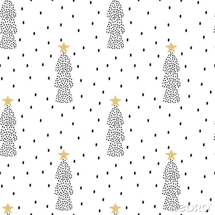 Sticker  Sapins de Noël dans le style scandinave