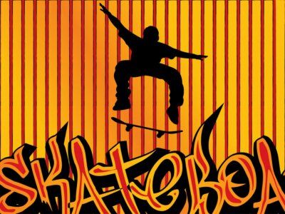 Sticker  Saut en skateboard