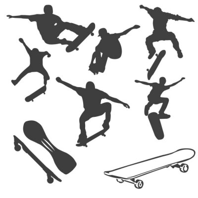 Sticker  Saut en skateboard sous différents angles
