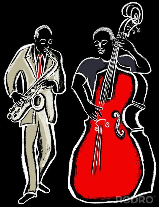 Sticker  saxophoniste et basse