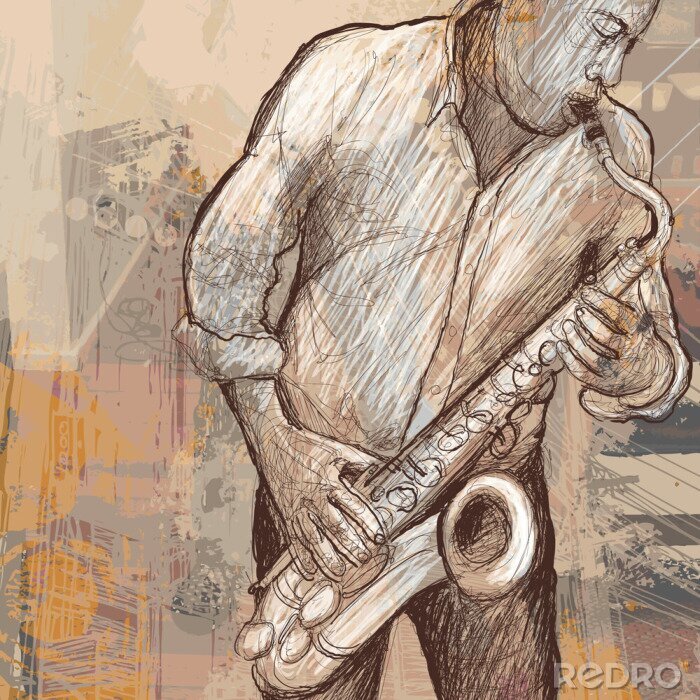 Sticker  Saxophoniste et musique de jazz