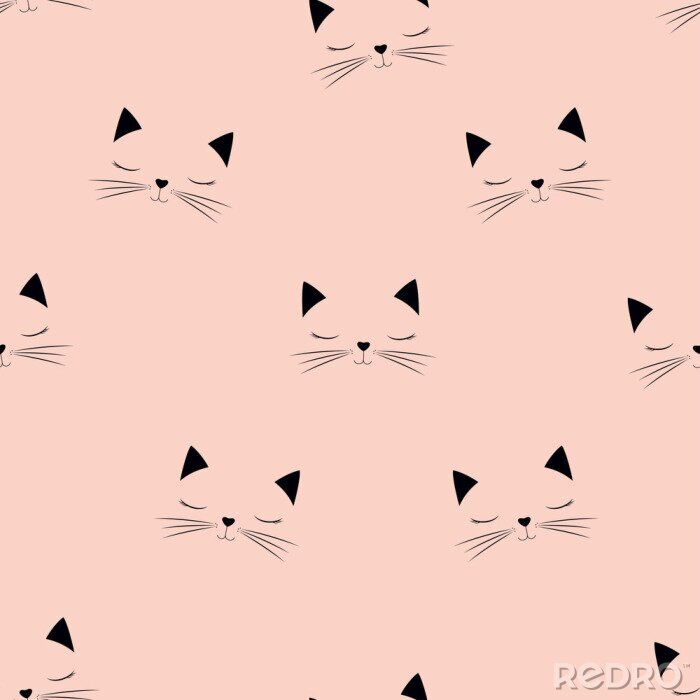 Sticker  scandinavian cat pattern