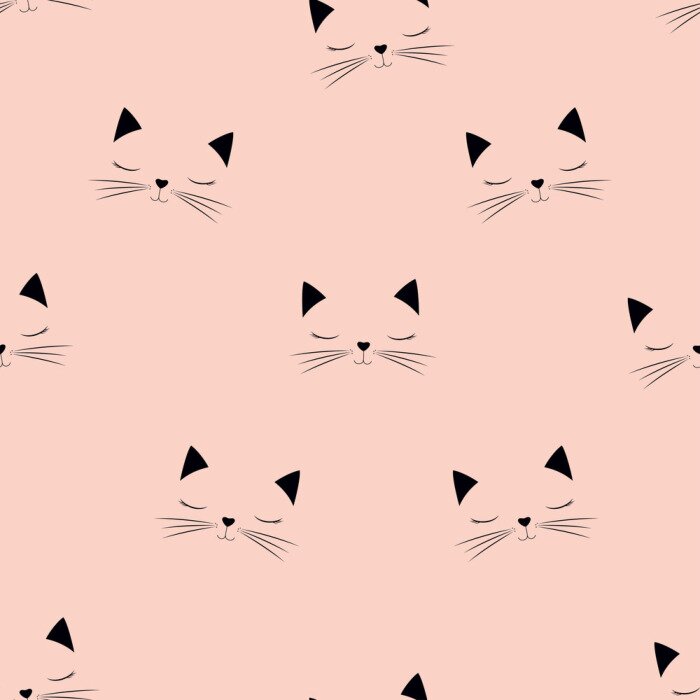 Sticker  scandinavian cat pattern