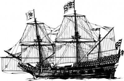 Sticker  Schiff segelschiff Vektor