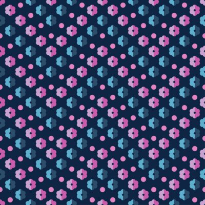 Sticker  Seamless, coloré, vecteur, fond, décoratif, fleurs, polka, pois