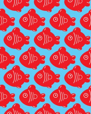Sticker  seamless des poissons