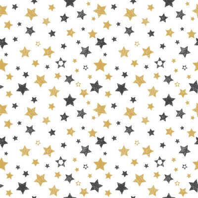 Sticker  Seamless, modèle, main, dessiné, étoiles Élégant, fond