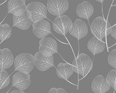 Papier peint à motif  Seamless pattern with eucalyptus leaves.Vector illustration.