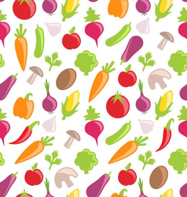 Sticker  Seamless texture des légumes colorés
