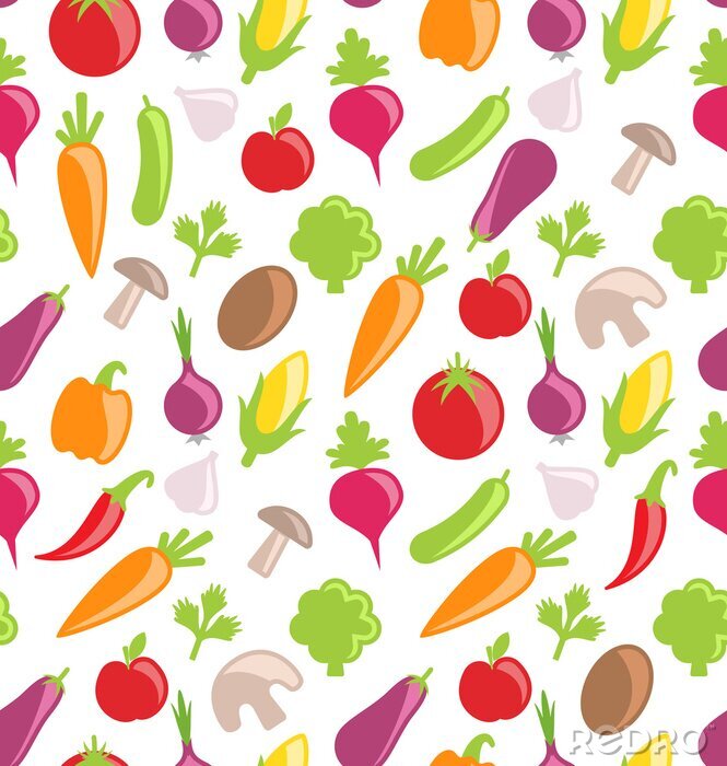 Sticker  Seamless texture des légumes colorés