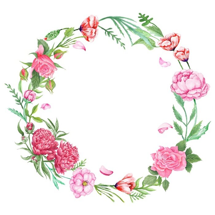 Sticker  Shabby Chic Floral Wreath
