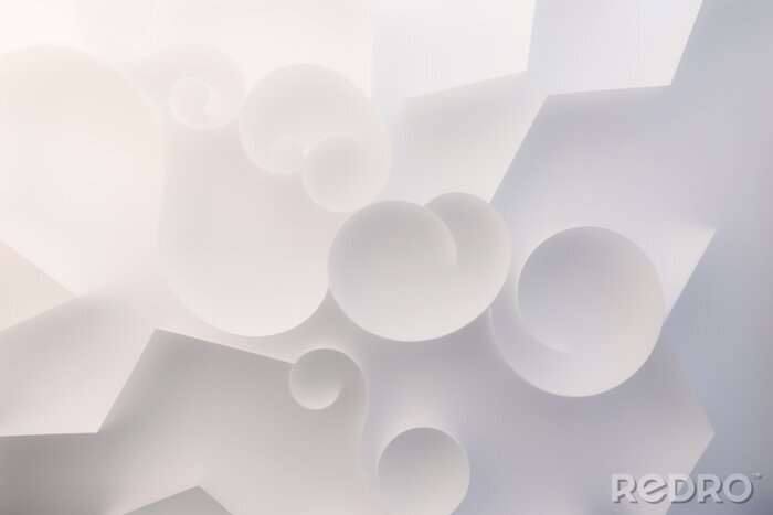 Sticker  Shapes and lines on white background, abstract 3d illustration