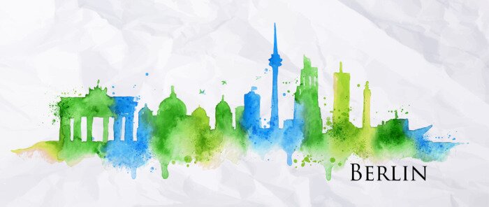 Sticker  Silhouette aquarelle Berlin