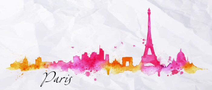 Sticker  Silhouette aquarelle Paris