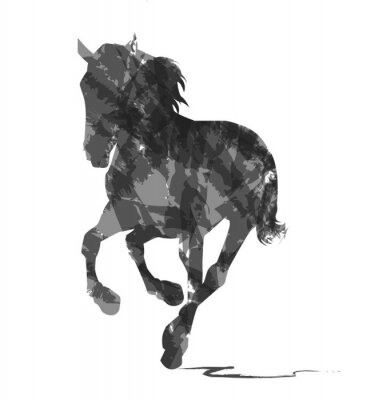Sticker  silhouette astratta di Cavallo Selvaggio