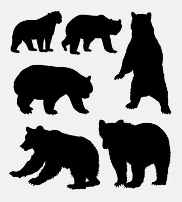 Sticker  Silhouette d'animal sauvage d'ours 6. Bonne utilisation pour le symbole, le logo, l'icône de Web, la mascotte, le signe, l'autocollant, ou n'importe quelle conception que vous voulez. Facile à utilise